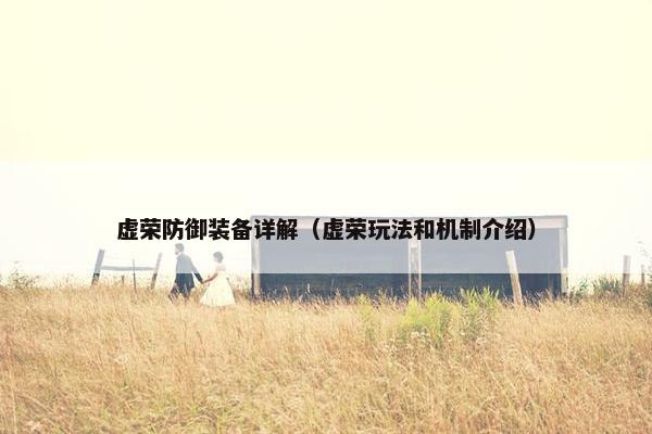 虚荣防御装备详解（虚荣玩法和机制介绍）