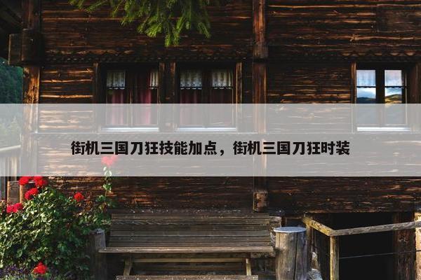 街机三国刀狂技能加点，街机三国刀狂时装