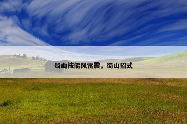 蜀山技能风雷震，蜀山招式