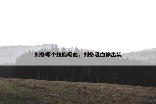刘备哪个技能吸血，刘备吸血输出装