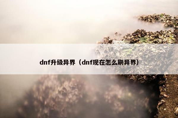 dnf升级异界（dnf现在怎么刷异界）