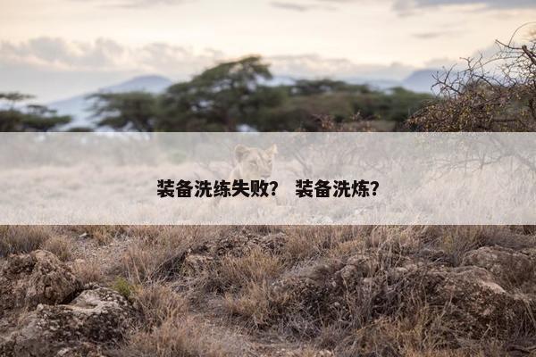 装备洗练失败？ 装备洗炼？
