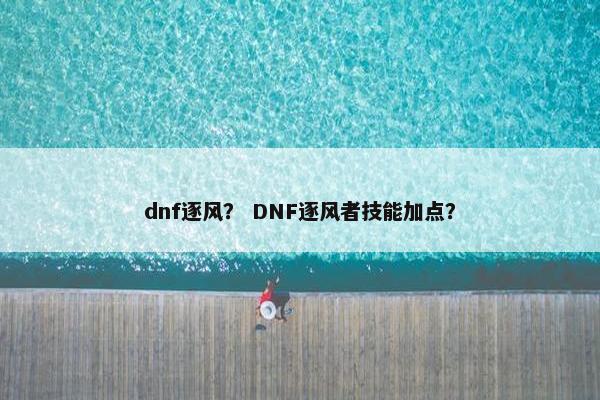 dnf逐风？ DNF逐风者技能加点？