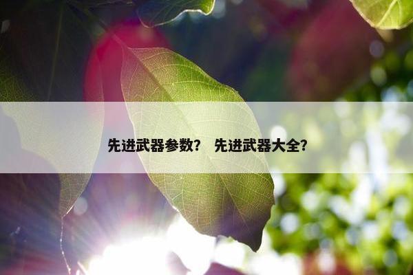 先进武器参数？ 先进武器大全？