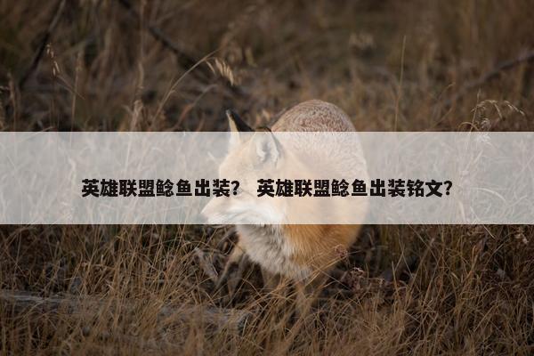 英雄联盟鲶鱼出装？ 英雄联盟鲶鱼出装铭文？