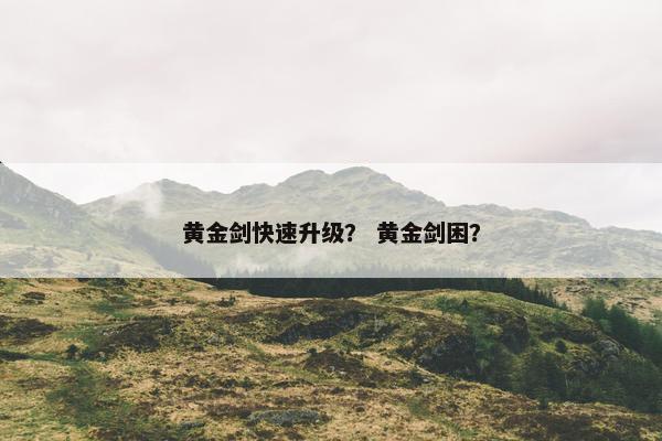 黄金剑快速升级？ 黄金剑困？