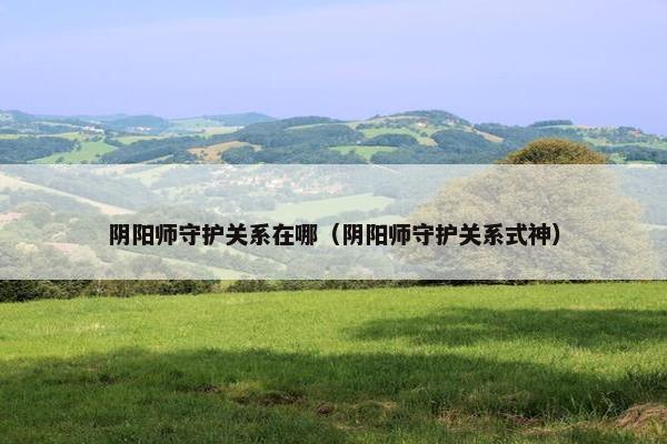 阴阳师守护关系在哪（阴阳师守护关系式神）