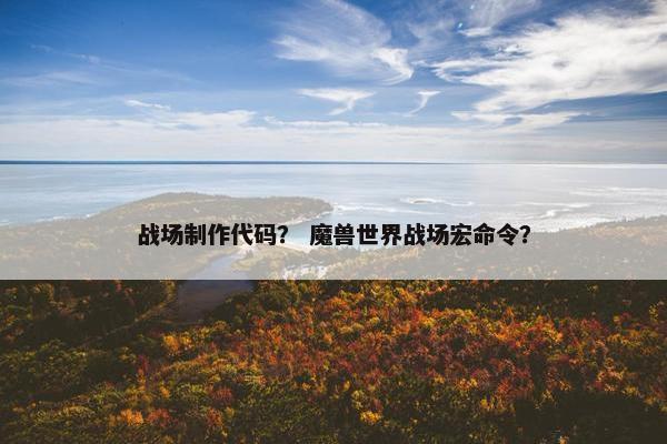 战场制作代码？ 魔兽世界战场宏命令？