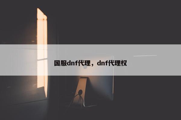 国服dnf代理，dnf代理权