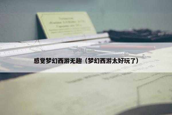 感觉梦幻西游无趣（梦幻西游太好玩了）