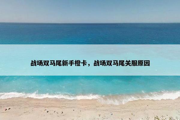 战场双马尾新手橙卡，战场双马尾关服原因