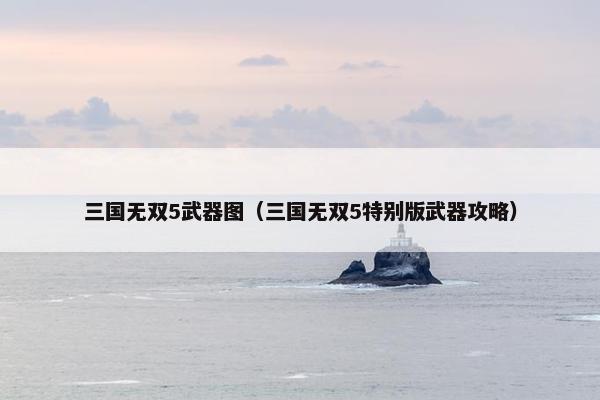 三国无双5武器图（三国无双5特别版武器攻略）