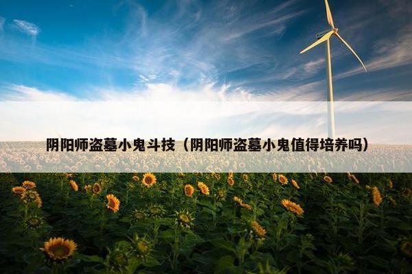 阴阳师盗墓小鬼斗技（阴阳师盗墓小鬼值得培养吗）