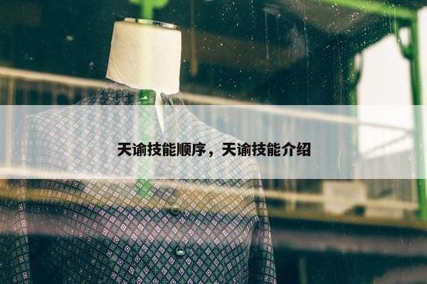 天谕技能顺序，天谕技能介绍