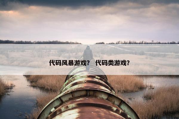 代码风暴游戏？ 代码类游戏？