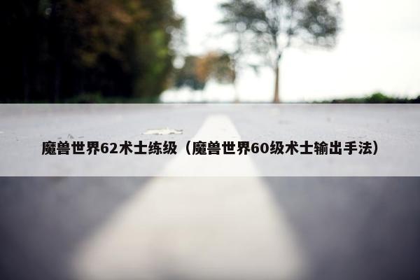 魔兽世界62术士练级（魔兽世界60级术士输出手法）