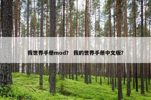 我世界手册mod？ 我的世界手册中文版？