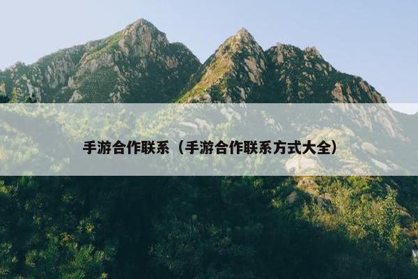 手游合作联系（手游合作联系方式大全）