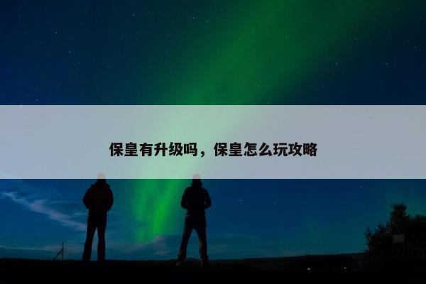 保皇有升级吗，保皇怎么玩攻略