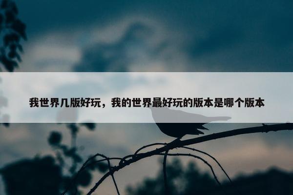 我世界几版好玩，我的世界最好玩的版本是哪个版本
