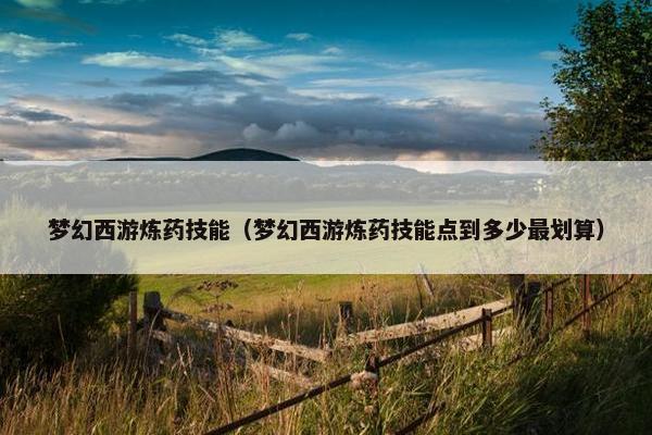 梦幻西游炼药技能（梦幻西游炼药技能点到多少最划算）