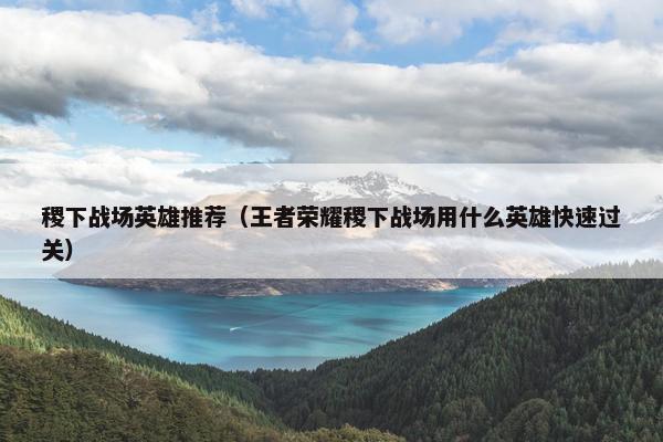 稷下战场英雄推荐（王者荣耀稷下战场用什么英雄快速过关）