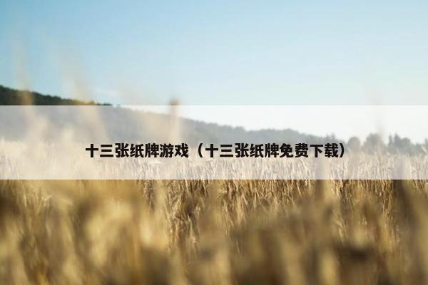 十三张纸牌游戏（十三张纸牌免费下载）