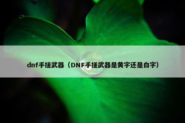 dnf手搓武器（DNF手搓武器是黄字还是白字）