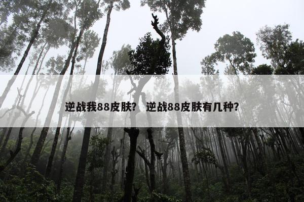 逆战我88皮肤？ 逆战88皮肤有几种？