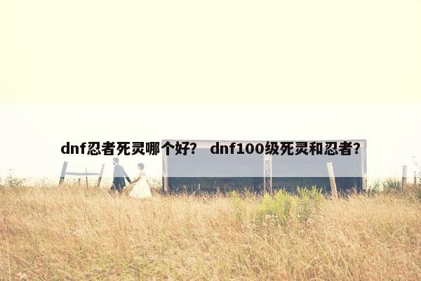 dnf忍者死灵哪个好？ dnf100级死灵和忍者？