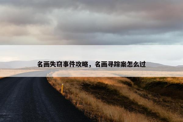 名画失窃事件攻略，名画寻踪案怎么过