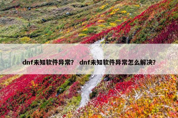 dnf未知软件异常？ dnf未知软件异常怎么解决？