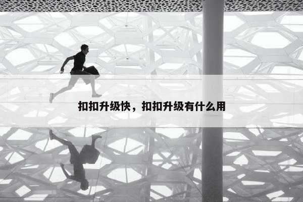 扣扣升级快，扣扣升级有什么用