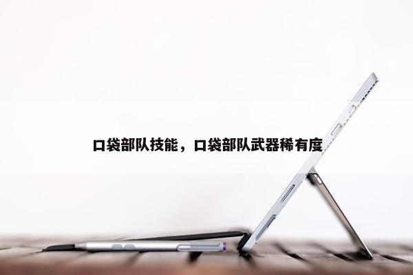 口袋部队技能，口袋部队武器稀有度
