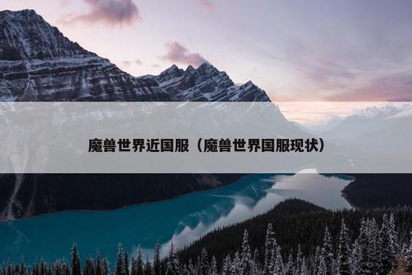 魔兽世界近国服（魔兽世界国服现状）