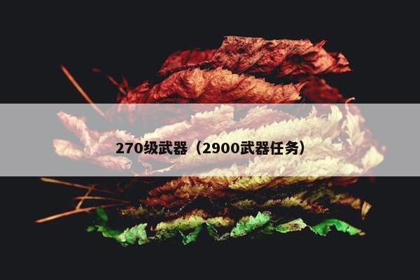 270级武器（2900武器任务）