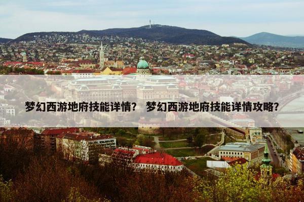 梦幻西游地府技能详情？ 梦幻西游地府技能详情攻略？