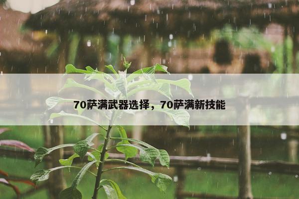 70萨满武器选择,70萨满新技能 70萨满武器选择,70萨满新技能