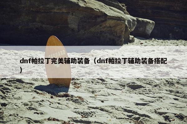 dnf帕拉丁完美辅助装备（dnf帕拉丁辅助装备搭配）