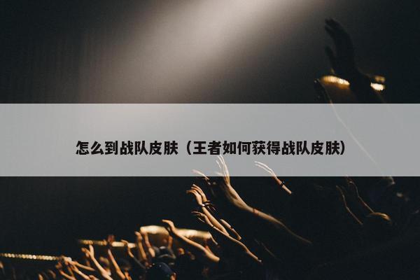 怎么到战队皮肤（王者如何获得战队皮肤）