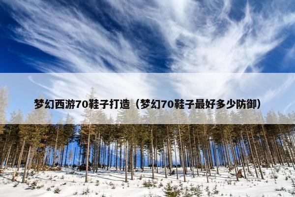 梦幻西游70鞋子打造(梦幻70鞋子最好多少防御) 梦幻西游70鞋子打造(梦幻70鞋子最好多少防御)