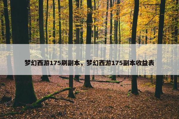 梦幻西游175刷副本,梦幻西游175副本收益表 梦幻西游175刷副本,梦幻西游175副本收益表