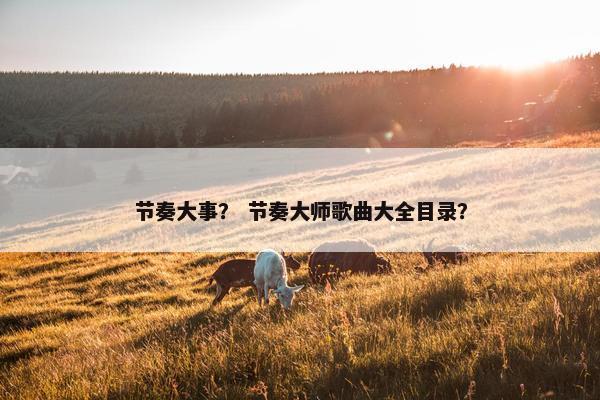 节奏大事？ 节奏大师歌曲大全目录？