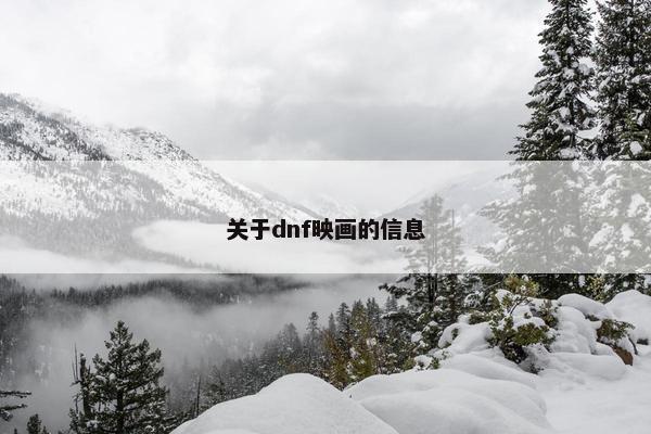 关于dnf映画的信息