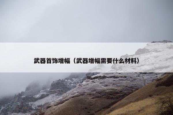 武器首饰增幅(武器增幅需要什么材料) 武器首饰增幅(武器增幅需要什么材料)