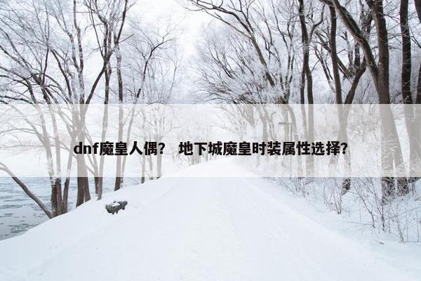 dnf魔皇人偶? 地下城魔皇时装属性选择? dnf魔皇人偶? 地下城魔皇时装属性选择?