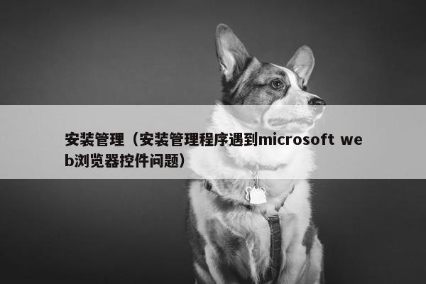 安装管理(安装管理程序遇到microsoft web浏览器控件问题) 安装管理(安装管理程序遇到microsoft web浏览器控件问题)