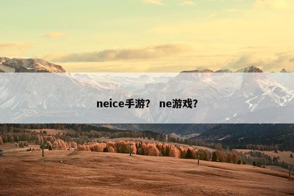 neice手游？ ne游戏？